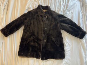 VTG faux fur Coat Reversible Chocolate Brown Beige Old Money